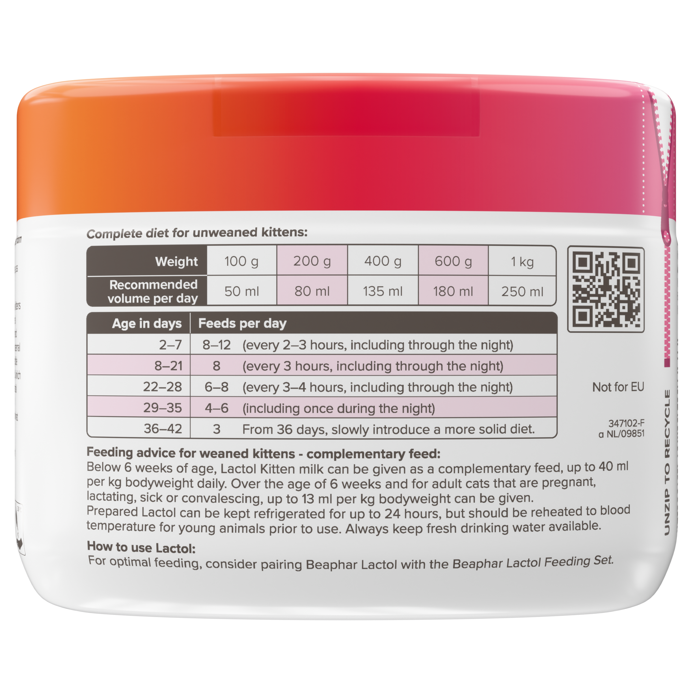 Beaphar Lactol Milk Replacer For Kittens 250g - Image 3